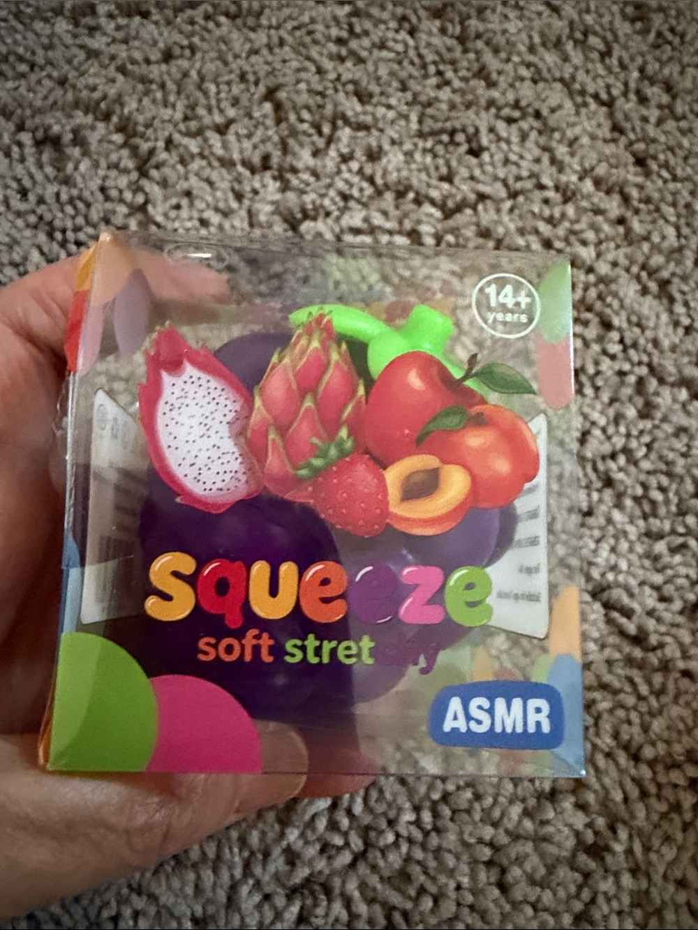 Grunchy grape and peach squishy